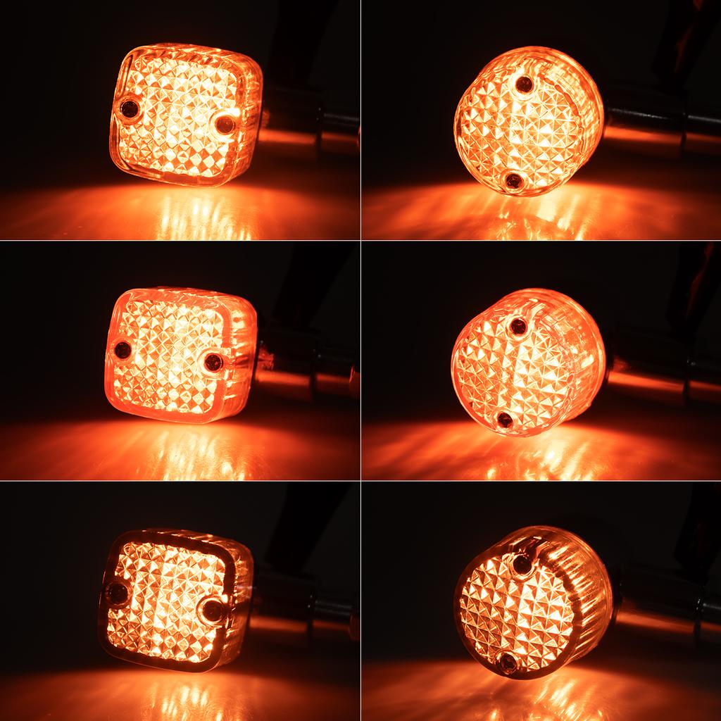 2PCS Motorcycle LED Turn Signal Light Universal DRL Amber Yellow Flowing Blinker Indicator Motorcycle Flashing Light Tail Lamp