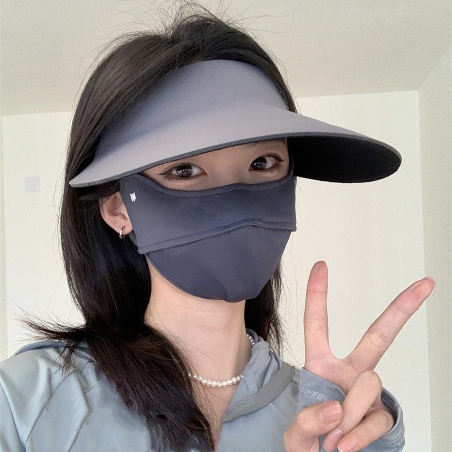 Sports integrated sunscreen cap Women's UV protection summer foldable empty top hat Traceless sun hat Sun hat New