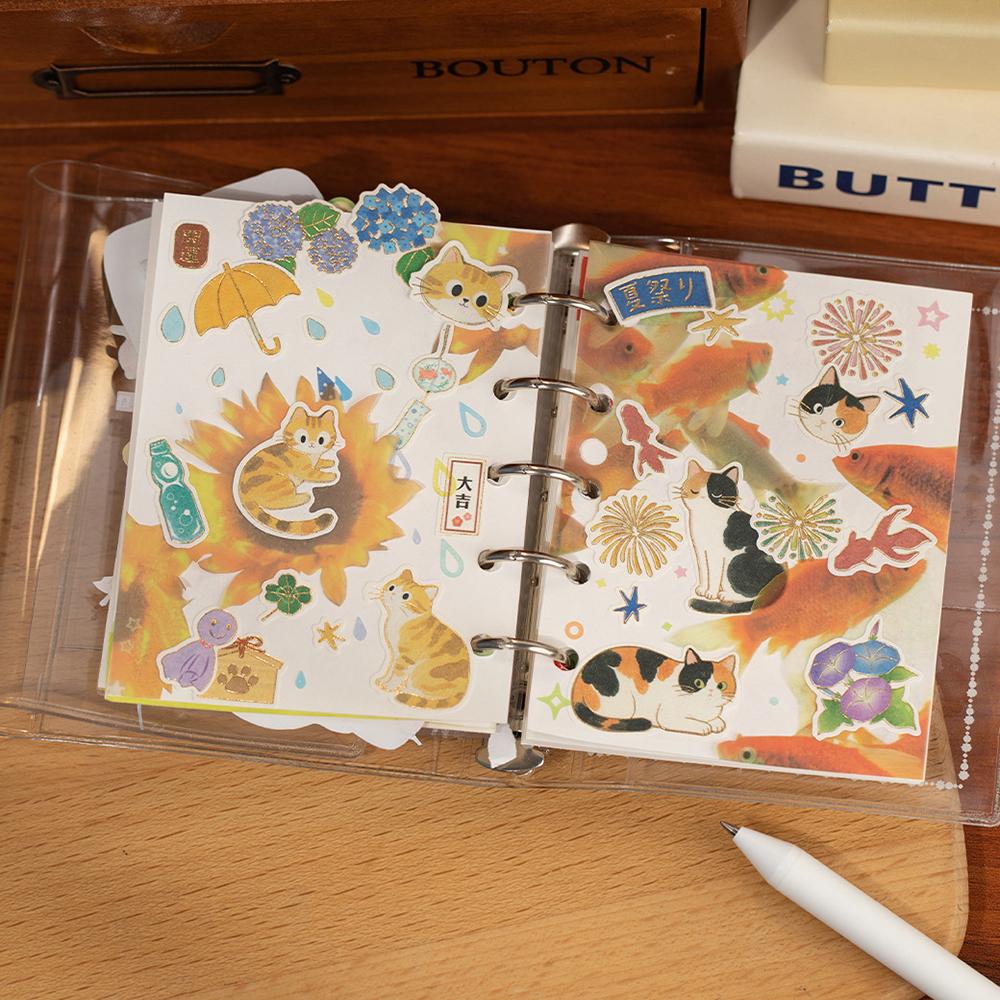 Hot Stamping Stickers, Meow Language, Cute and Interesting Cat Patterns, Handmade Tent, Photo Frame, DIY Decoration Collage
