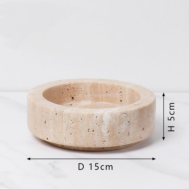 Natural Marble Storage Tray, Circular Fruit Tray, Living Room Desktop Container, Snacks, Small Accessories, Kitchen Organizer