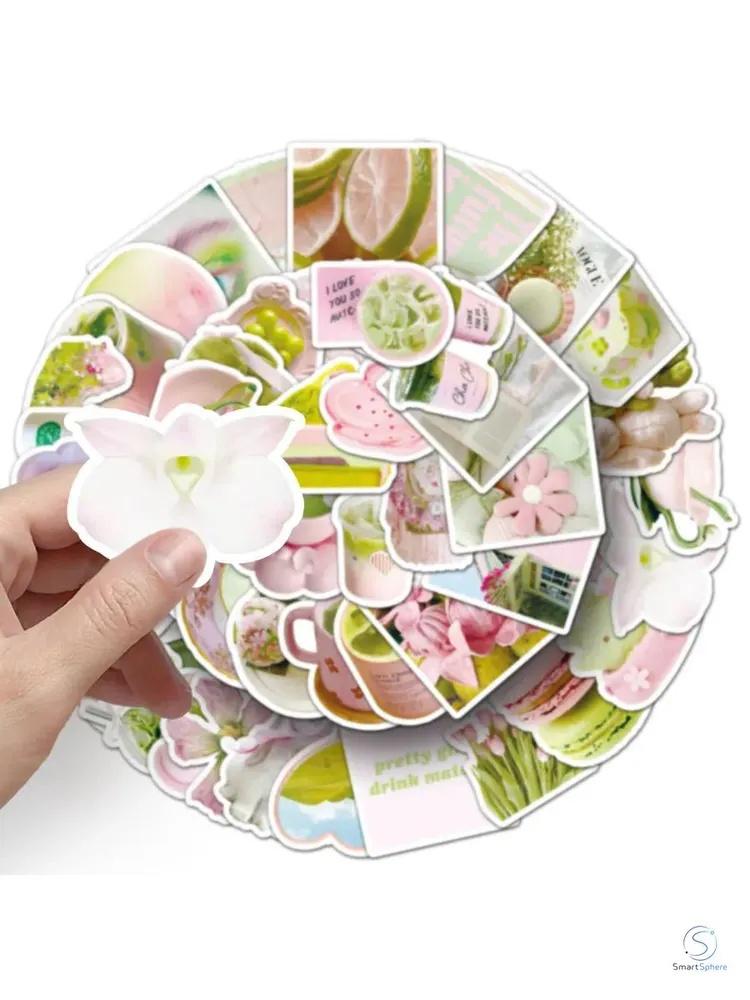 and Green Sticker - Decorative Decal for Laptops, Bottles, and More One Size розовый