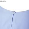 ZANZEA Kvinner Casual Falsk Todelt Chiffon Patchwork Langermet Lang Kjole