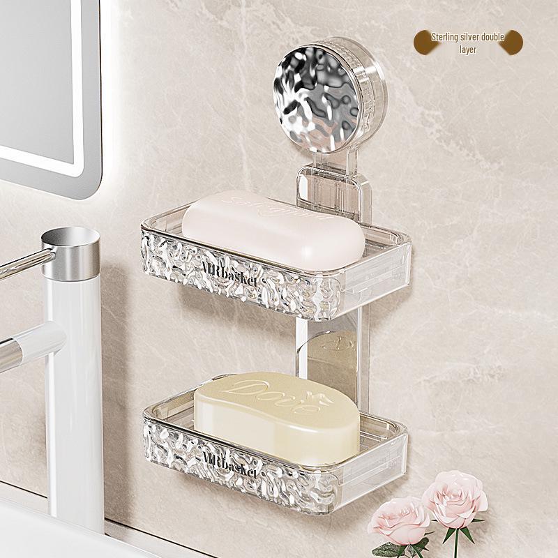 High-End Wall-Mounted Soap Dish with Strong Suction and Drainage