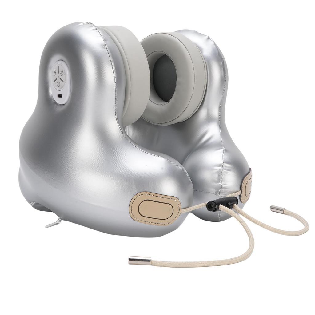 Travel Neck Pillow with Bluetooth 5.2 Headset U Shape Music Pillow with 2 Level Heating Detachable Magnetic Ear