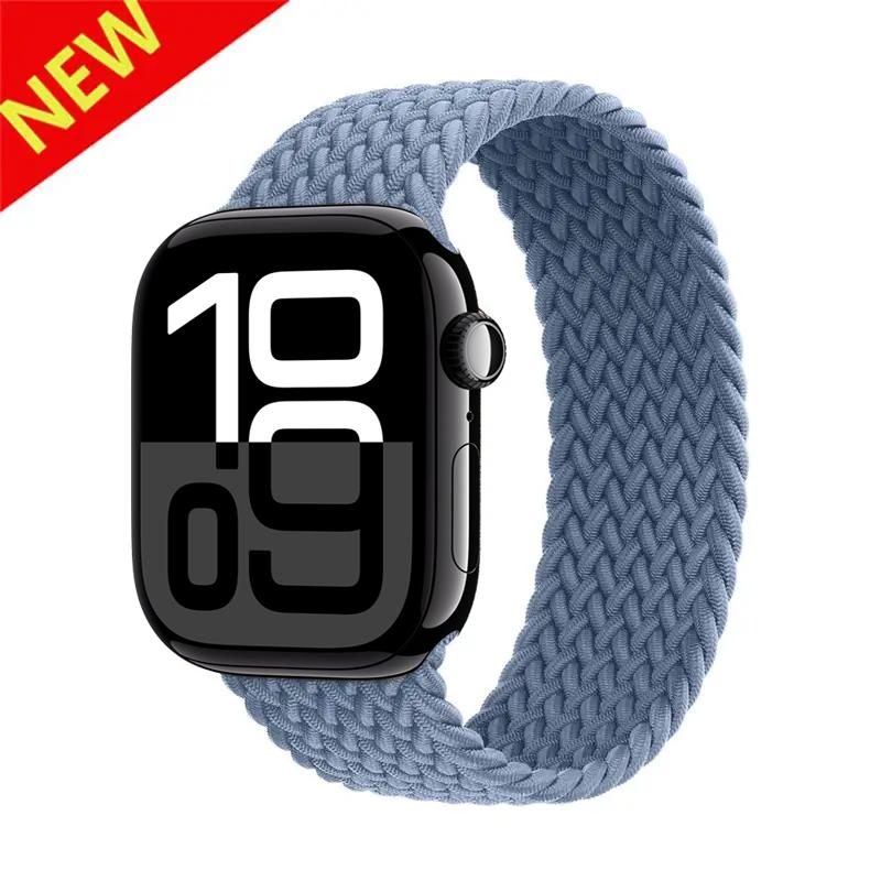 Straps For Apple Watch Bands 44mm 45mm 40mm 41mm 49mm 46mm 42mm Braided Solo Loop Correa Bracelet Iwatch Series 11 10 9 7 8 SE 6