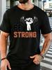 Unisex Cotton Crew Neck Tee Be Strong Dumbbell Hand Graphic Short Sleeve T Shirt Weightlifting Workout Fan Daily Sport Casual Top