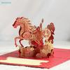 2026 Year of the Horse 3D Greeting Card – Red & Gold Horse Design for Chinese New Year