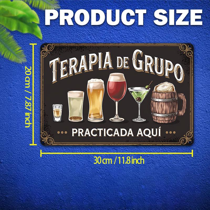 Vintage Cuadrado Hierro Cerveza Vino Coctel Cartel Decorativo Retro Terapia de Grupo Arte de Pared para Bar Pub Restaurante