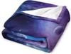 Purple Galaxy Nebula Space Art Print Fleece Blanket Cosmic Sky Design Soft Cozy Throw Home Decor For Living Room Or Bedroom