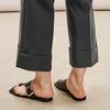 LESS Women's Flared Cropped Commuter Pants