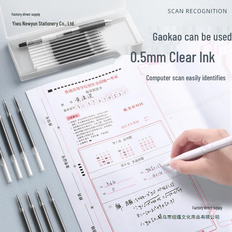 Quick-Dry 0.5mm Black Gel Pen Refill, Universal Needle Tip, Push-Action, Signing Replacement Core