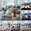 Penguin Duvet Cover Set Antarctic Animals Bedding Set for Kids Boys Girls Cartoon Style King Size Winter Theme Comforter Cover