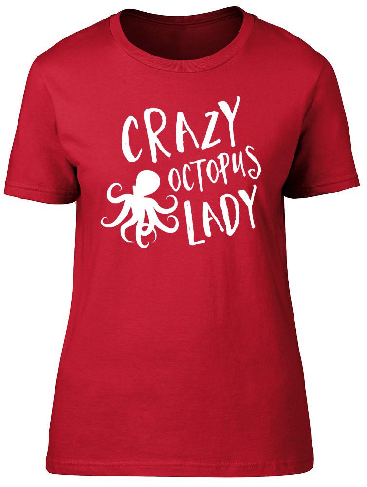Crazy Octopus Lady Unisexs Ladies Short Sleeve Fitted TShirt 2XL