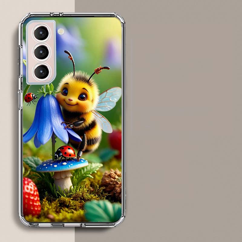 

Cartoon Bees Wearing Aprons Phone Case For Samsung Galaxy S25 Edge S24 S23 FE S21 S20 S10 Plus S22 S26 Ultra Cover Clear Cases T Samsung S21 Ultra