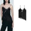 Summer New Women Clothes French Style Asymmetric Hem Underwear Lace Decoration Sling Top 5919205