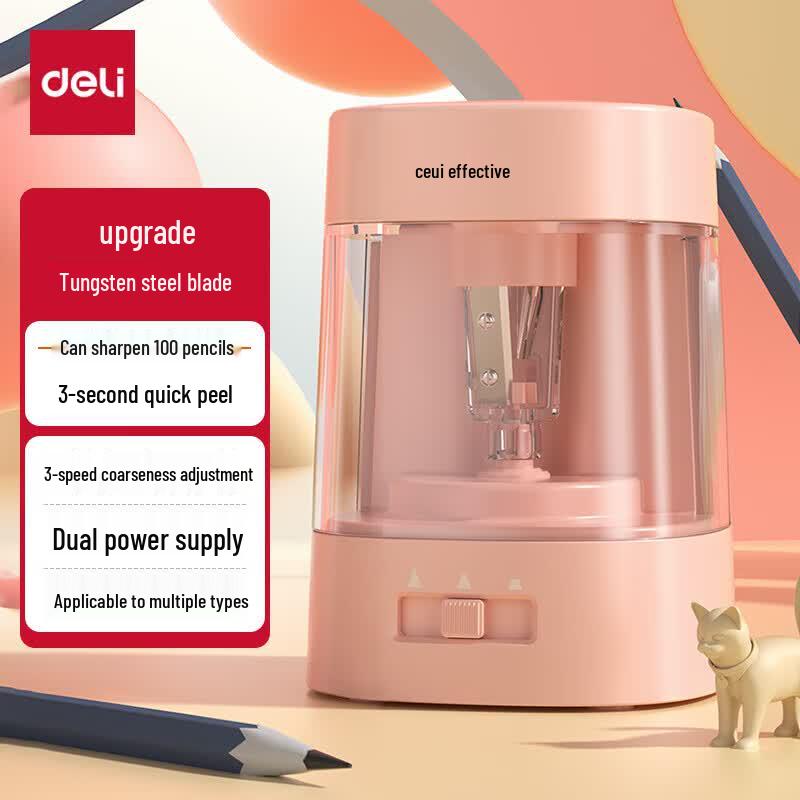 Deli Electric Pencil Sharpener with Adjustable Tip
