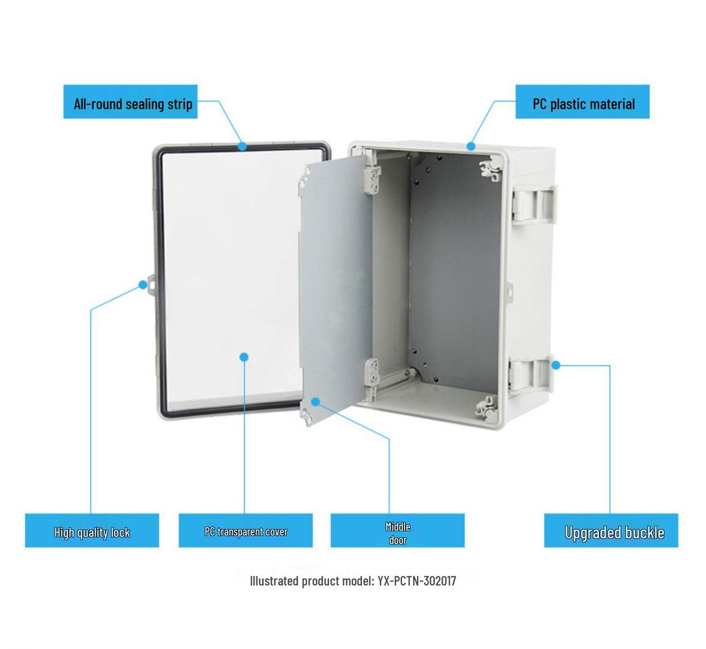 ABS Plastic Waterproof Distribution Box: Engineering Sealed Weak Current Box with Industrial Rainproof Meter Hinge.