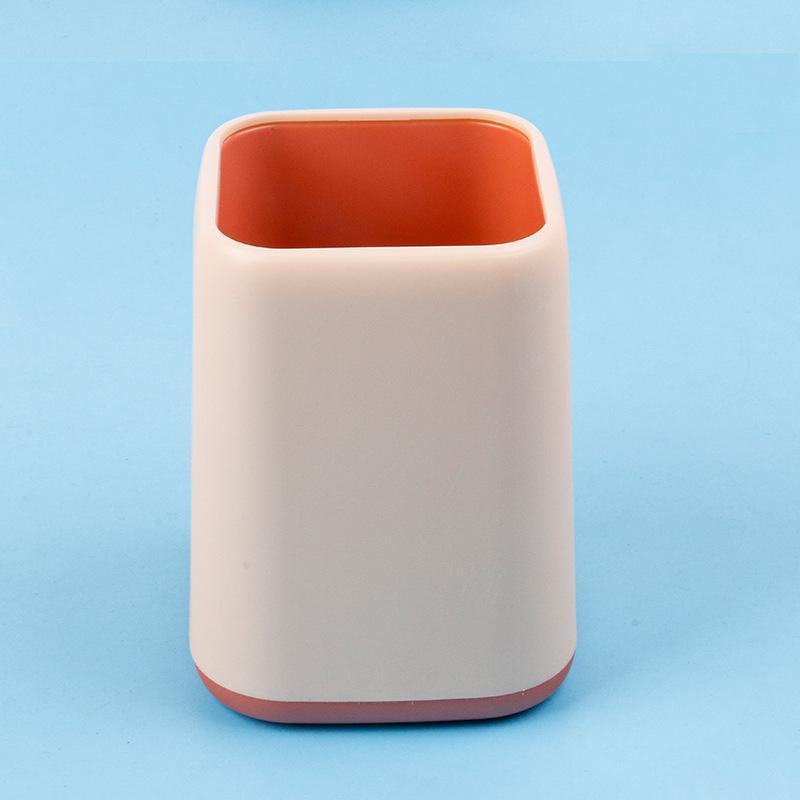 Kawaii Desktop Storage Organizer Simple Plastic Pen Holder Stationery Box for Home Office School Student Use