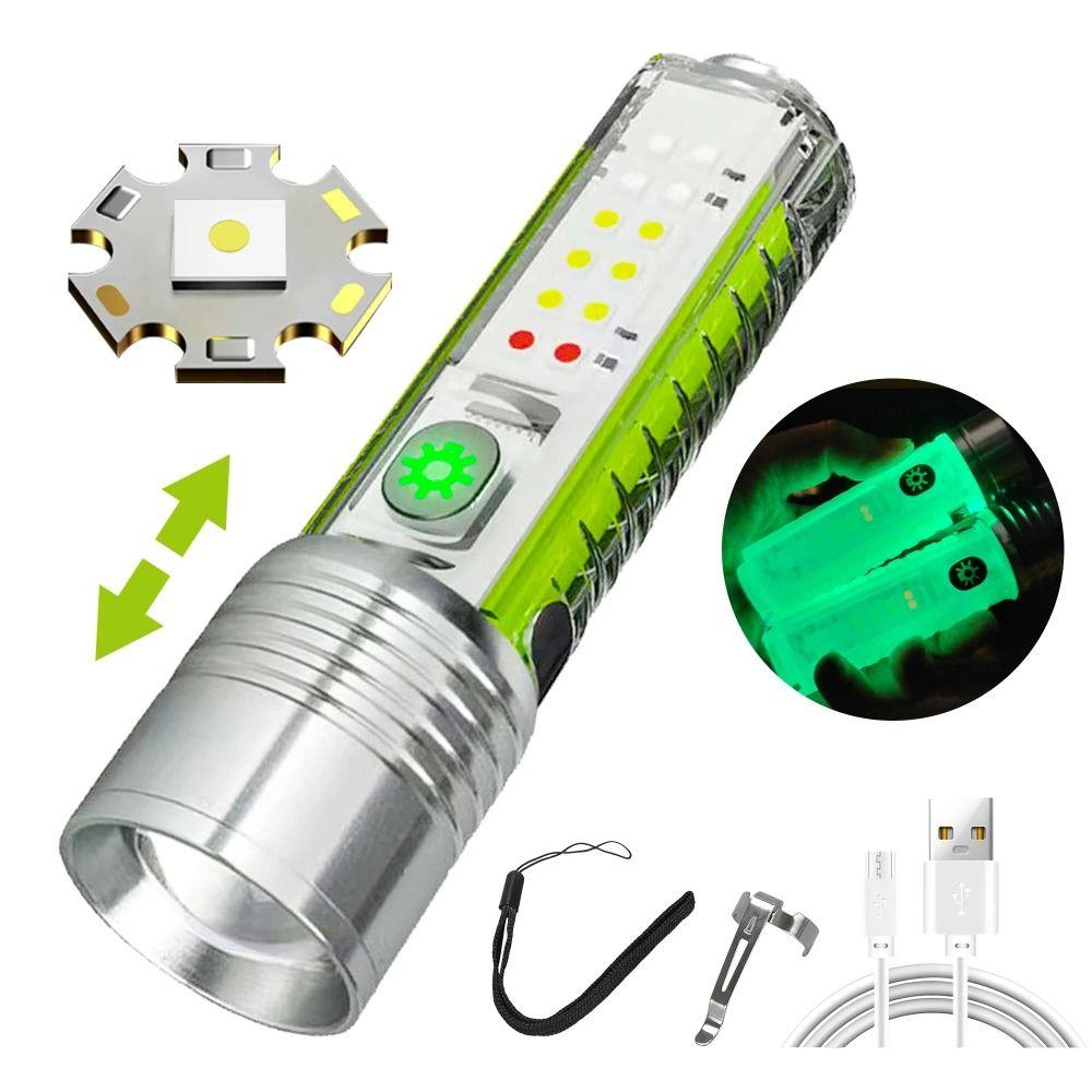 Multi-function Rechargeable Flashlight Fast Charging Handheld Lamp Long-range Spotlight  Camping