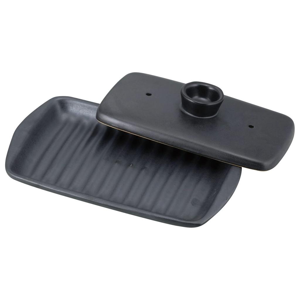 Wahei freiz Yakirun Plate, Black, Double-Sided Square Grill Plate, YR-6018