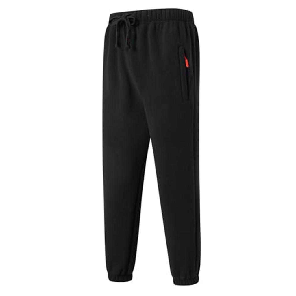 Men's Winter Fleece Casual Pants Plus Velvet Thickened Lambswool Drawstring Sweatpants With Pockets
