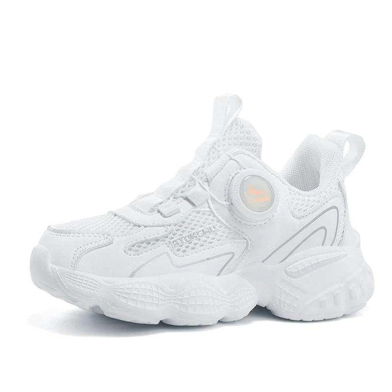 Kids' Breathable Mesh Rotating Buckle Sneakers Non-slip Chunky Casual Sports Shoes