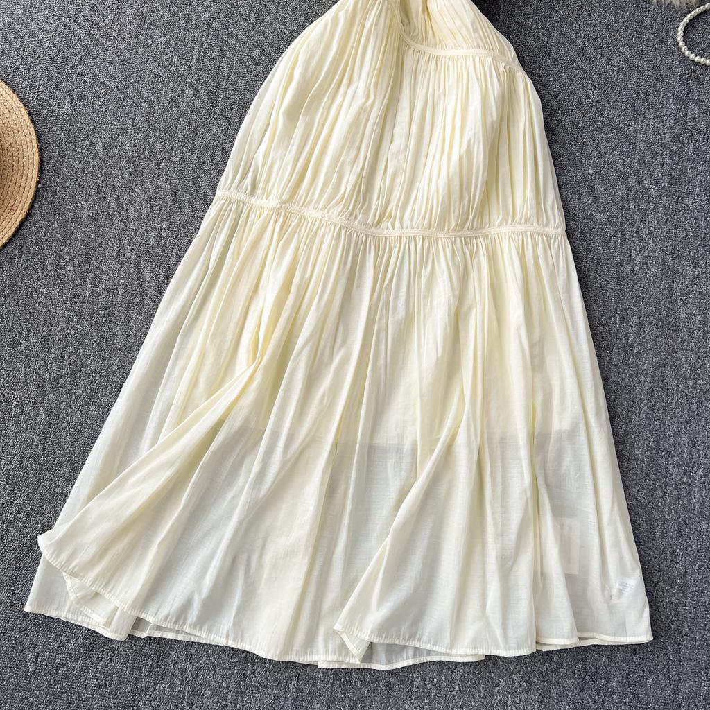 Summer Women's Floral Halter Waist-slimming Vacation Dresses