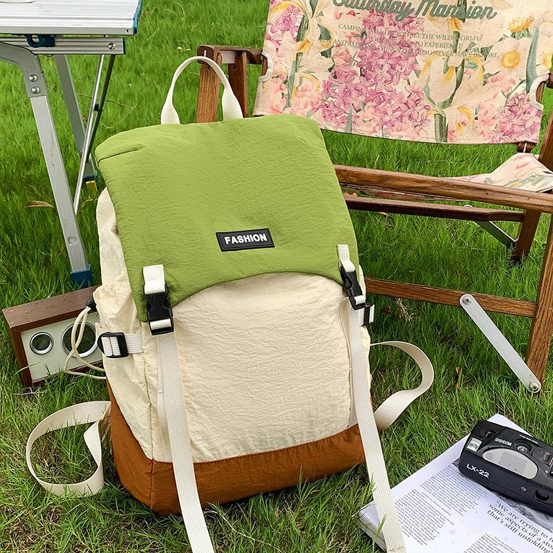 New Versatile College Student School Bag Lightweight Nylon Casual Backpack Travel Backpack