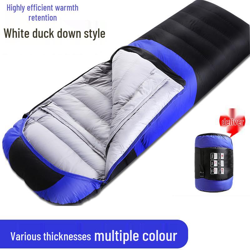 White Duck Down Zero Degree Sleeping Bag for Winter, Outdoor, and Indoor Use