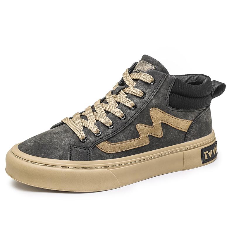 

Autumn Winter Hot Selling Men s High Top Casual Shoes Soft Soles Comfortable Oxford Shoes Lace Up Trendy Men s Work Shoes 39 серый