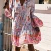 Spring And Summer New European And American Women'S Clothing Fashion Floral Chiffon Cake Dress Short Skirt