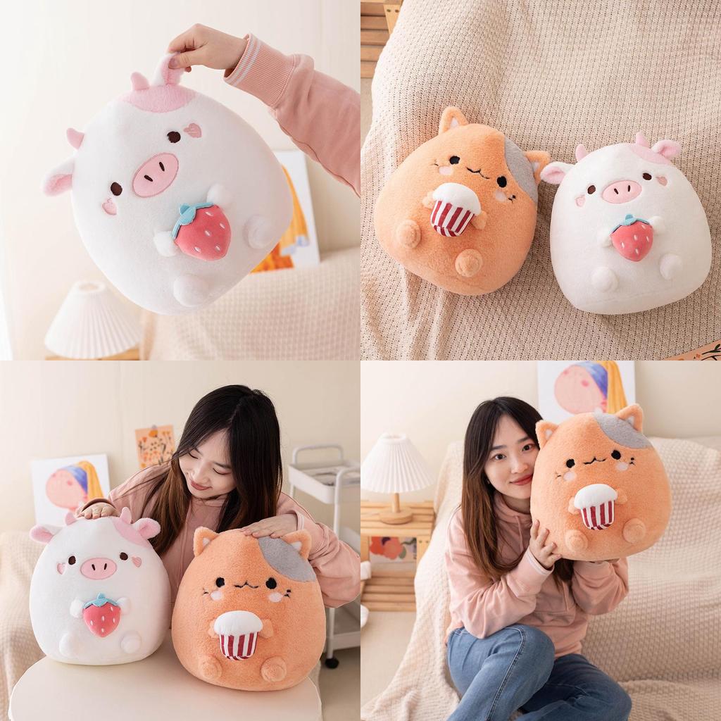 Niedliche Cartoon Kuh Katze Knödel Kissen Plüschtier für Büro Nickerchen