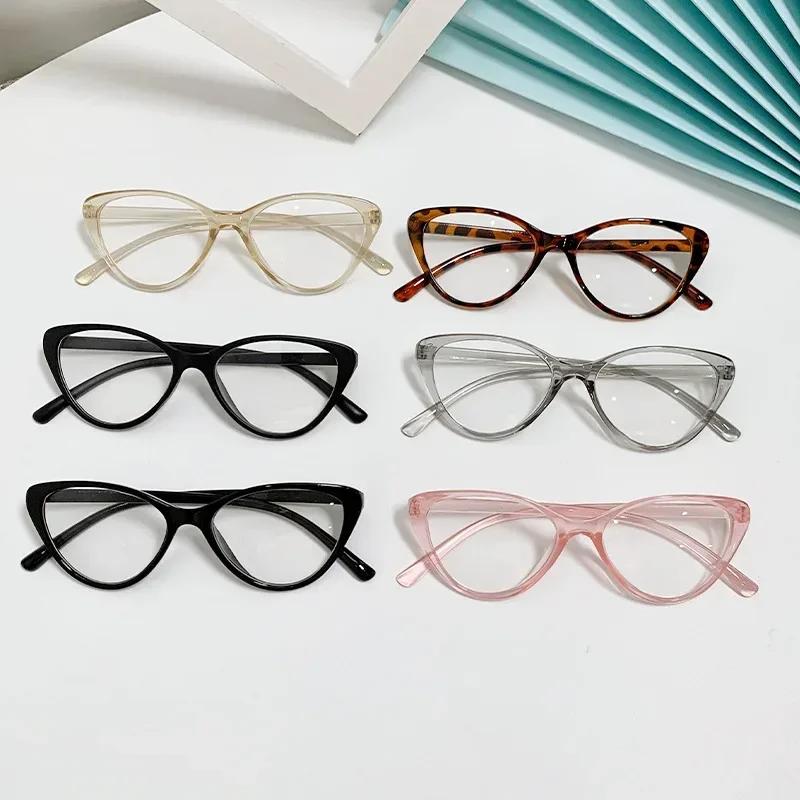 New Fashion Unisex Cat Eye Plain Glasses For Women Pc Frame Glasses For Party Eyeglasses Female Decorative Spectacles Glasses