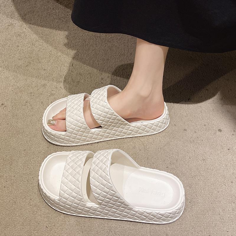 

2024 Household Slippers Bathroom Quick-Drying Slides Thickened Non-Slip Sandals Thick Sole House Shoes Summer Beach Slippers 36-37 білий