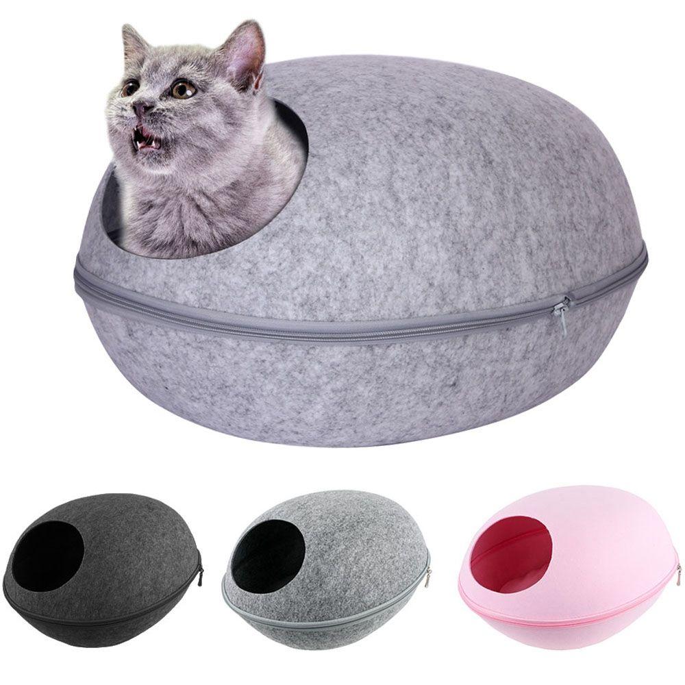 Matte Haustierhaus mit Kissen Zwingerhöhle Winterfilz Katzenbetten Katzenbett Kleines Hundehaus Kätzchenkissen