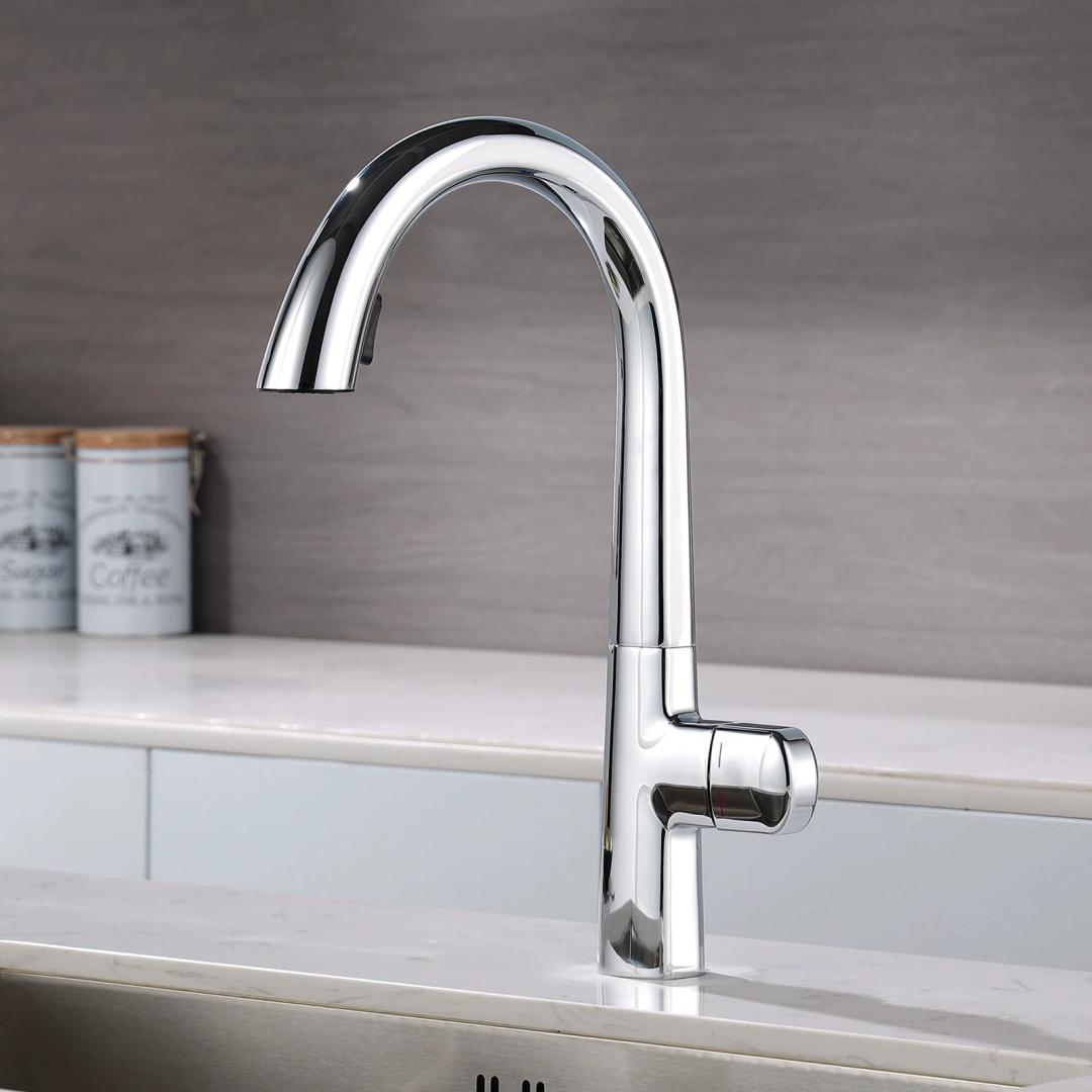 

Brushed Rose Gold Pull Out Kitchen Faucets Brass Black Sink Faucet Brass Sink Tap Rotating Spout Mixers Tap Hot Cold Water Crane