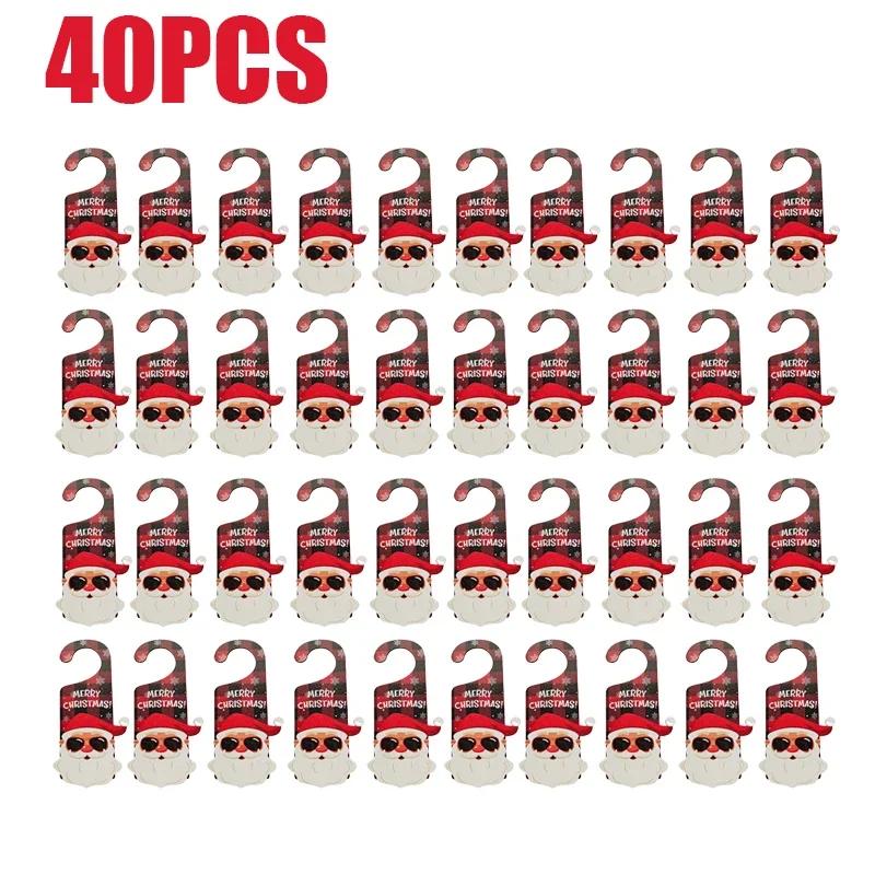 2025 New Christmas Decorations Paper Door Hanging Santa Elk Party Decoration Props Door Sign Door Handle Hangings Decoration