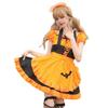 Orange Lolita Maid Costume with Bat Halloween Open Adult Stage Includes Headband and Set [RPFLQ] Women's Design, Costume, Ruffles, Bowknot, Back,