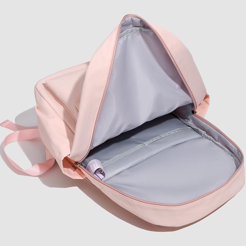 Preppy Einfarbiger Schulranzen Damen Rucksack mit großem Fassungsvermögen