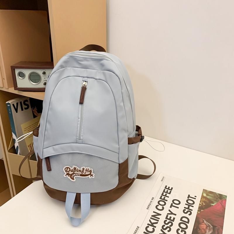 Girl Schoolbag Male Solid Color Backpack Female Large Capacity Travel Bag