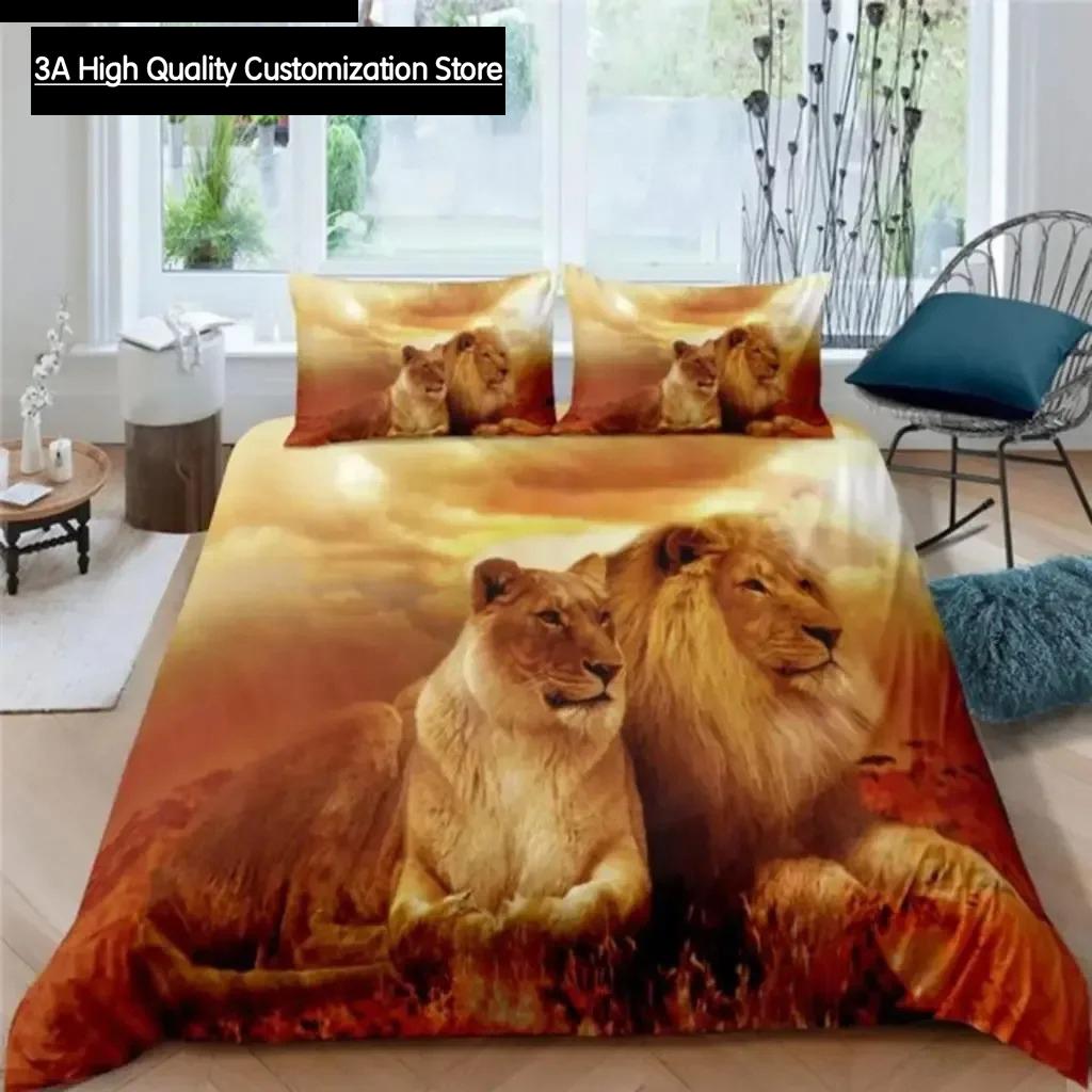 

Comforter 3D Print Strong Lions Tiger Bedding Sets Flame Wolf Single Queen King Full Size Boys Women Rose Room Decor Comforter (quilt)-EU Single(135*200cm)3pcs