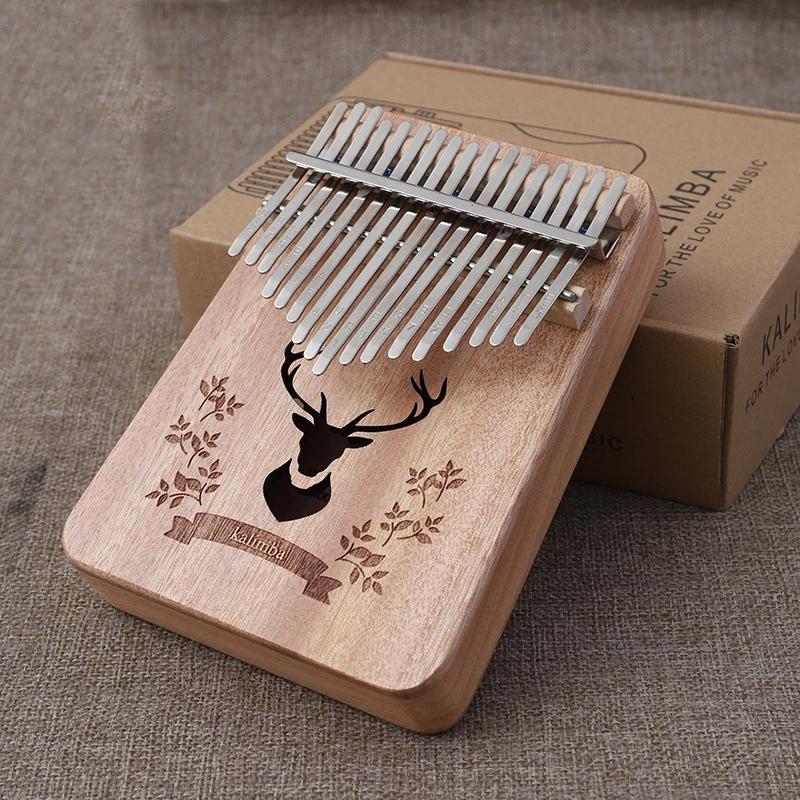 Kalimba 17 kláves palcové piano vysoce kvalitní dřevo mahagonové tělo mbira africká sanza s taškou na kalimbu kreativní hudební skříňka prstové piano