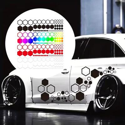 Waterproof Car Modification Car Decals Trims DIY Universal Vinyl Hexagon Honeycomb Decals Car Decorative Stripes