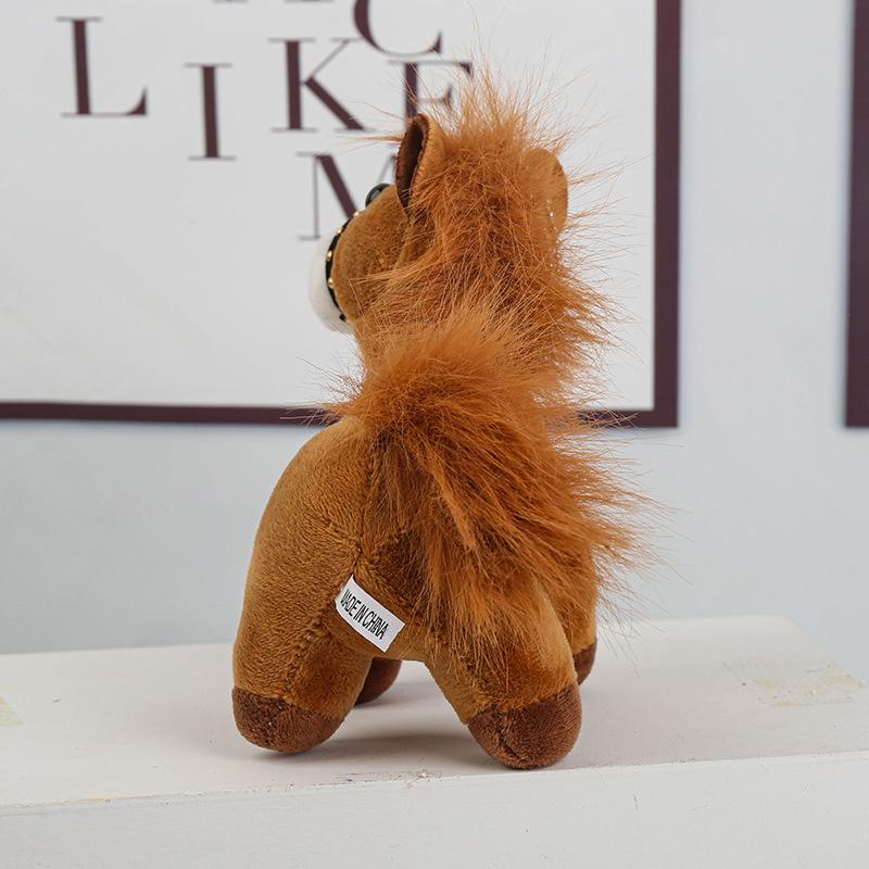 Horse Keychain Plush Bag Charm Cute Brown Pony Kawaii Gifts For Christmas  Year Accessories Stuffed Animal Pendant
