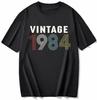 cotton  100% Men's And Women's Birthday Short Sleeve T-Shirt Digital Print 1960-1999 Pattern Congratulating Letter Tee Birthday