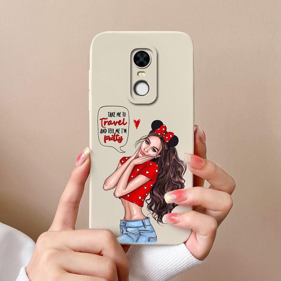 For Redmi Note 10 10S 10T 5 7 7S 8 9 9S 9T K80 Pro Max Plus Phone Covers Elegant Girls Pattern Liquid Silicone Camera Protection Cases For Redmi Shell