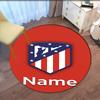 Custom Name Atlético Madrid Printed Round Rug Carpet Chair Rug Area Rug Entryway Doormats,for Office Chair Living Room Bedroom Kitchen Room.