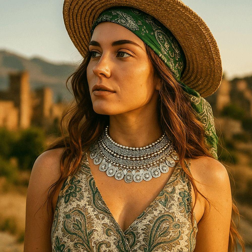 Geometric Shape Vintage Necklaces Alloy Turkish Necklaces Fashion Boho Necklaces  Vintage Look