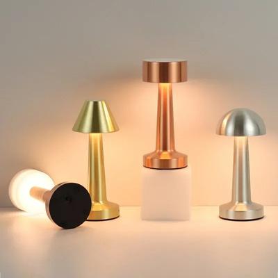 Rechargeable Table Lamp Metal Touch Decor for Bar Coffee Table Restaurant Decoration Light Desk LED Night Lights Bedroom