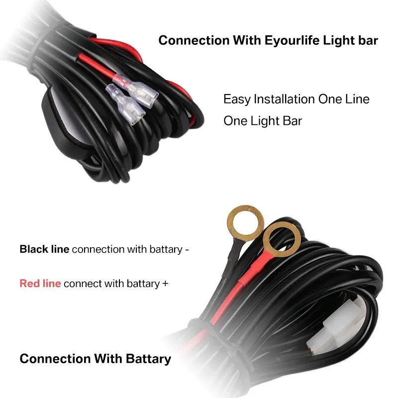 Auto LED Light Wiring Harness 40A Relay On-off Waterproof Switch for Off Road Vehicle Boats Ship Car Cable Wiring Harness Kit